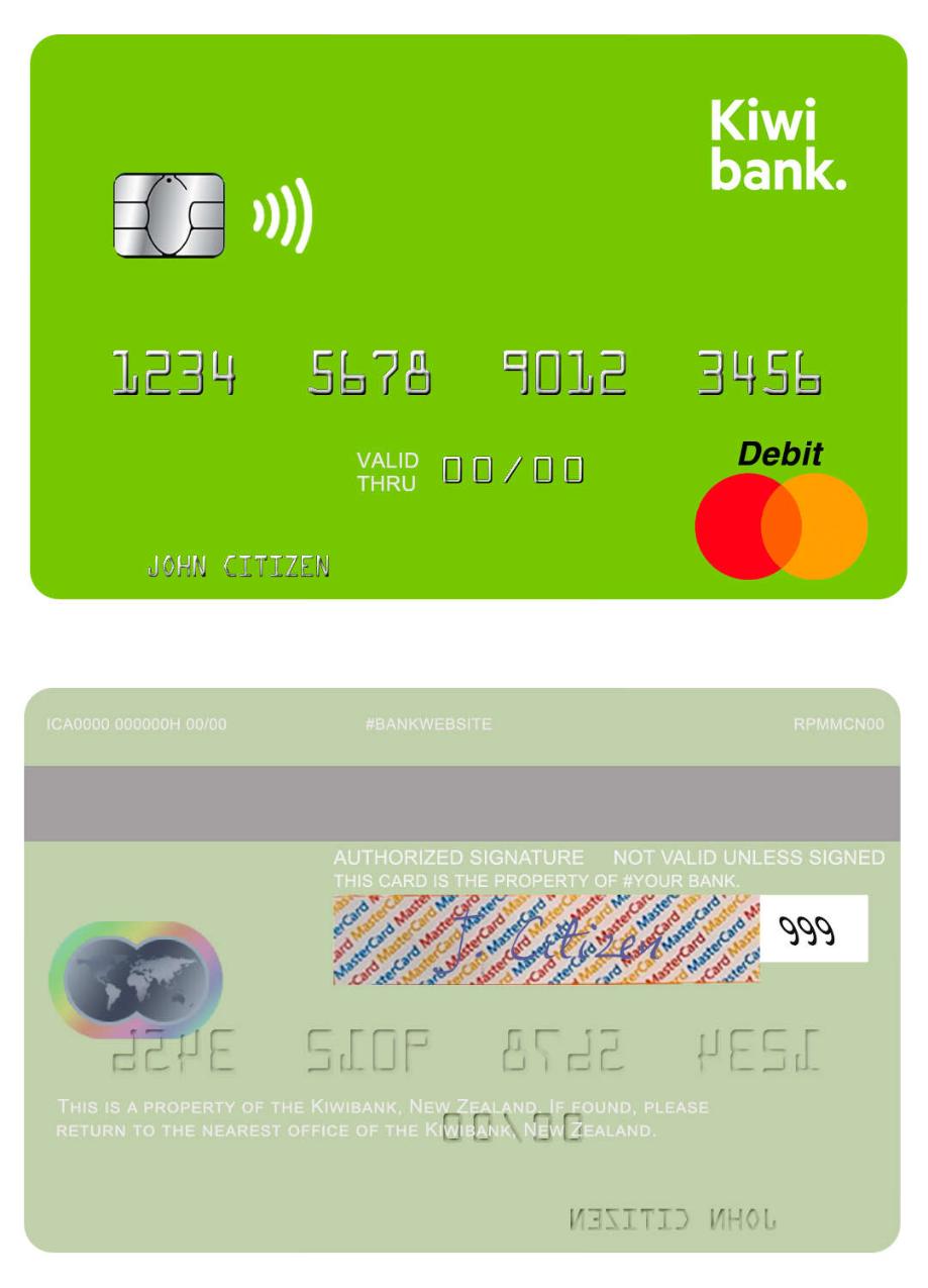 New Zealand Kiwibank mastercard